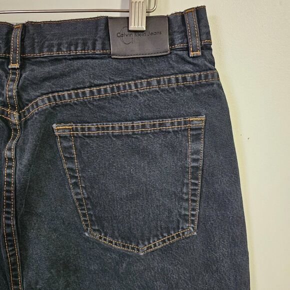 EUC CK CALVIN KLEIN JEANS DARK WASH HIGH RISE TAPER JEANS SIZE 16 - Picture 6 of 14